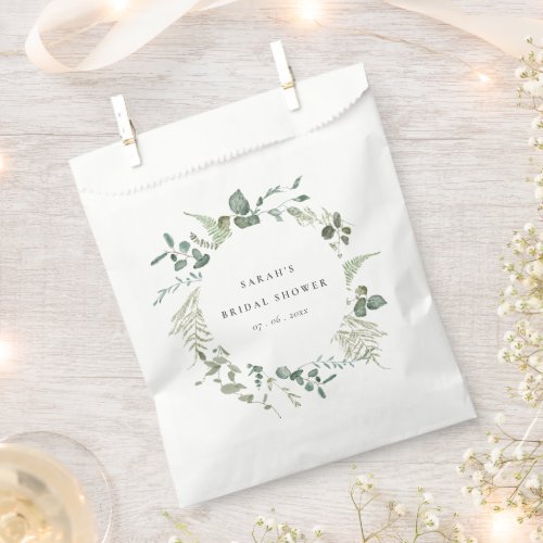 Botanical Eucalyptus Watercolor Bridal Shower Favor Bag