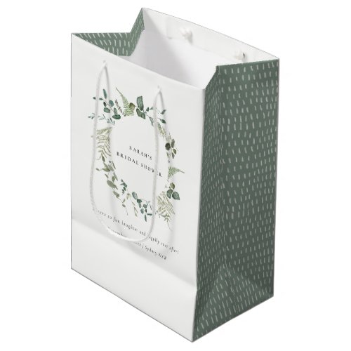 Botanical Eucalyptus Watercolor Bridal Shower Medium Gift Bag