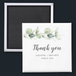 Botanical Eucalyptus Watercolor Wedding Thank You Magnet<br><div class="desc">For all those who showed up to celebrate your special day with you, this elegant botanical geometric floral thank you card featuring eucalyptus leaves perfect when you want to say thank you and leave a lasting memory. Easily change the details on front and the custom message on the reverse side...</div>