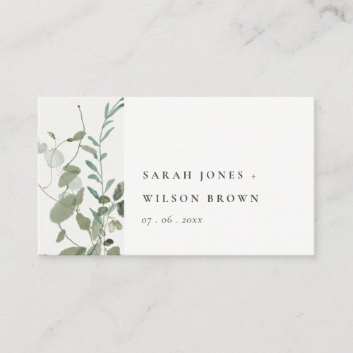 Botanical Eucalyptus Watercolor Wedding Website Enclosure Card