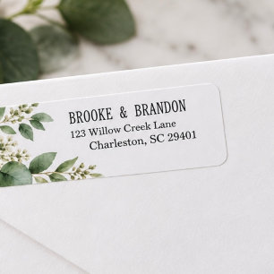 Botanical Eucalyptus Wedding Return Address Label