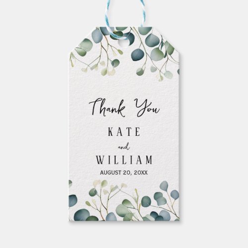 botanical Eucalyptus wedding thank you favor Gift Tags