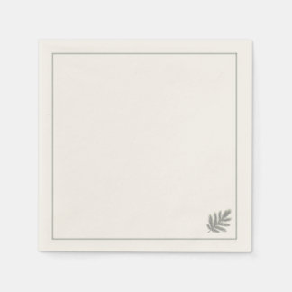 Botanical Evergreen Minimalist | Neutral Rustic  Napkins