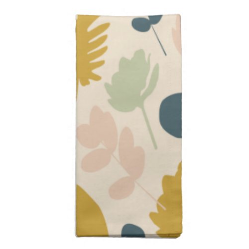 Botanical Fall Flowers and Leaves Pattern Cloth Napkin