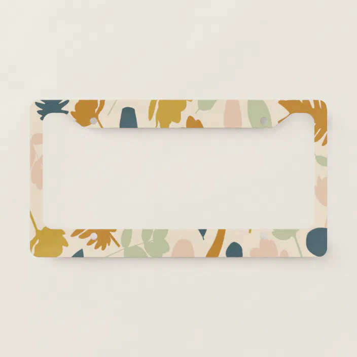 Flower and Leaves License Plate Frame Flower and Leaves License Plate Frame