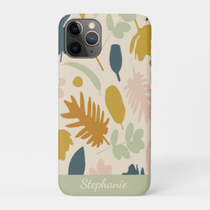 Botanical Fall Flowers Leaves Pattern Personalized iPhone 11 Pro Case