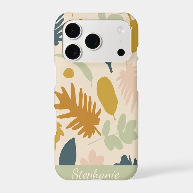 Botanical Fall Flowers Leaves Pattern Personalized Iphone Case (Back)