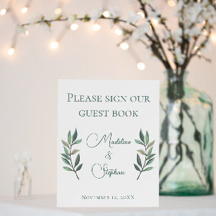 Botanical Fall Wedding Guest Book Foam Board Sign