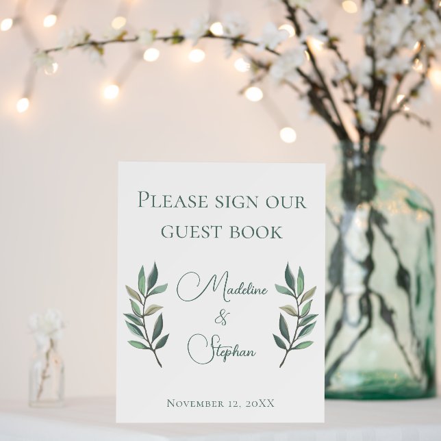Botanical Fall Wedding Guest Book Foam Board Sign (In Situ (Wedding))