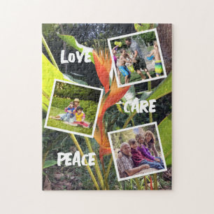 Botanical Family Photo Collage Jigsaw Puzzle