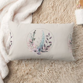 Botanical Fantasy on Cream Lumbar Pillow