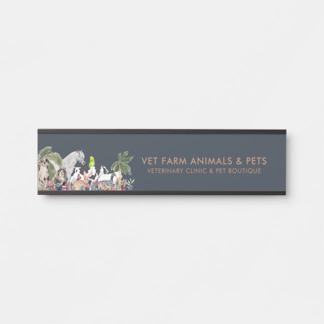 Botanical Farm Animal Cat Dog Bird Pet Door Sign
