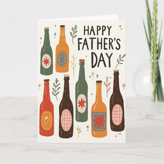 Botanical Fathers Day Bottles Card (Front)