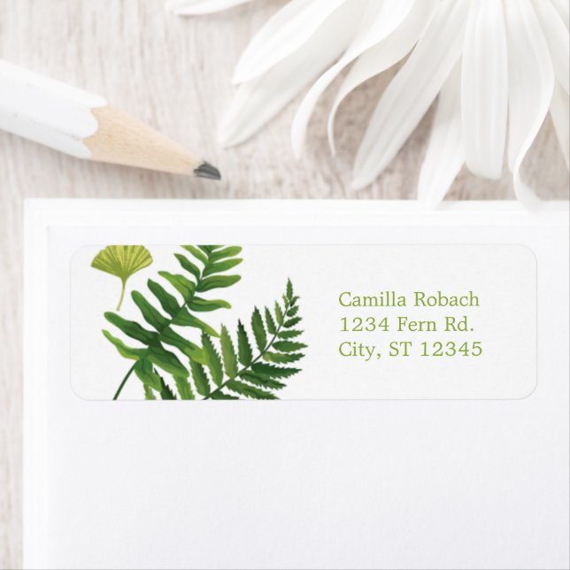 Botanical Fern Address Label (Insitu)