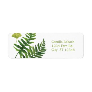 Botanical Fern Address Label