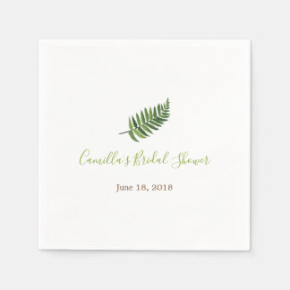 Botanical Fern Bridal Shower Cocktail Napkin