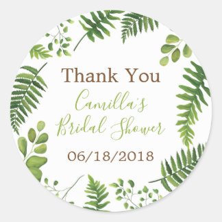 Botanical Fern Bridal Shower Favor Sticker