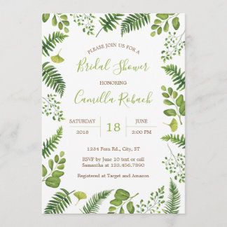 Botanical Fern Bridal Shower Invitation