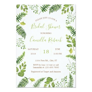 Botanical Fern Bridal Shower Invitation