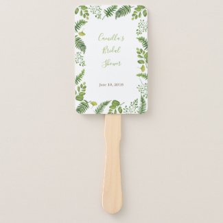 Botanical Fern Bridal Shower Invitation Hand Fan