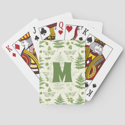 Botanical Fern Green Yellow Deck  Poker Cards