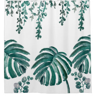 Botanical Fern Leaf Pattern Shower Curtain