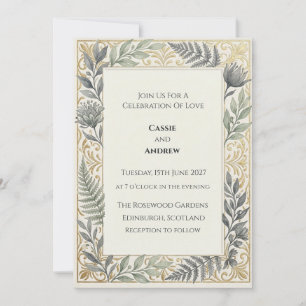 Botanical Fern Vintage Wedding Invite