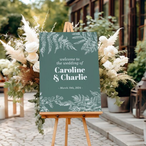 Botanical Fern Woodland Wedding Welcome Sign