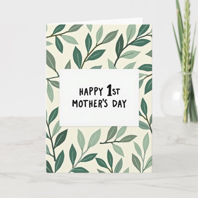 Botanical First Mothers Day Card (Front)