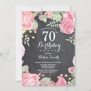 Botanical Floral 70th Birthday Invitation
