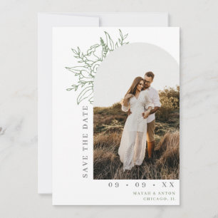 Botanical Floral Arch Photo QR Code Wedding Save The Date