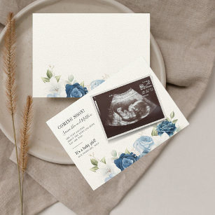 Botanical Floral Baby Reveal Pregnancy Announcement