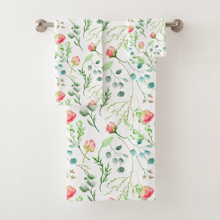 Botanical Floral Bath Towel Set