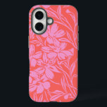 Botanical Floral Boho Art Design in Pink and Red iPhone 16 Case<br><div class="desc">Botanical Floral Boho Art Design in Pink and Red</div>