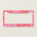 Botanical Floral Boho Art Design in Pink and Red  License Plate Frame<br><div class="desc">Botanical Floral Boho Art Design in Pink and Red License Plate Frame</div>