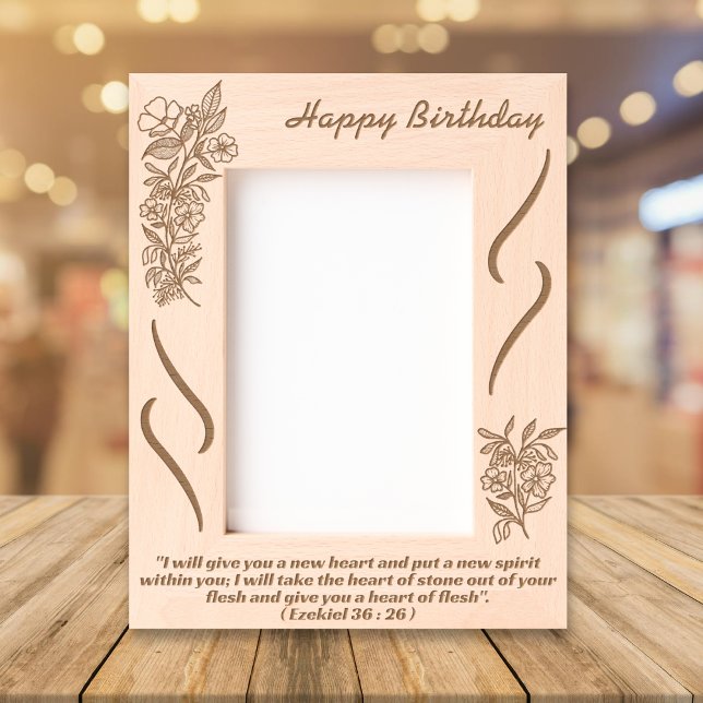 Botanical Floral Bouquet Birthday Holy Bible Verse Engraved Frames (Creator Uploaded)