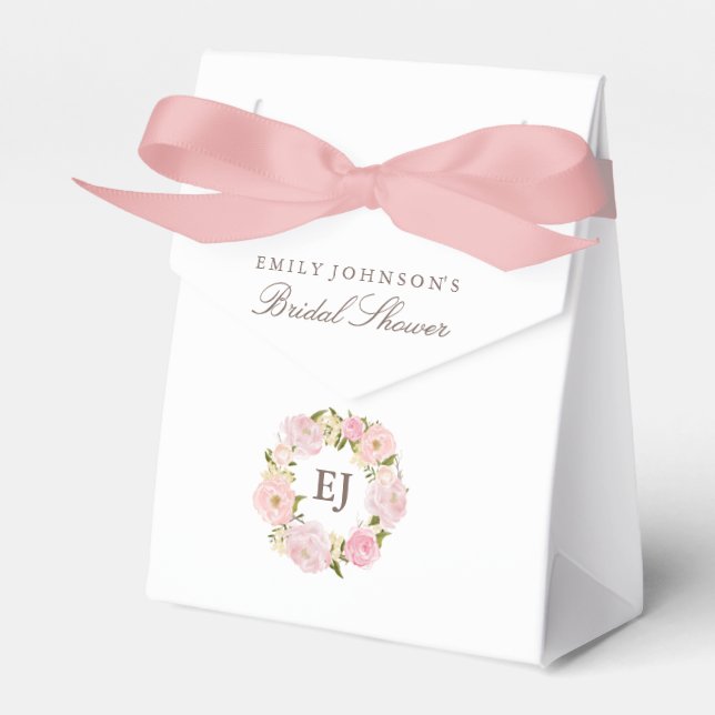 Botanical Floral Bridal Shower favor box (Front Side)