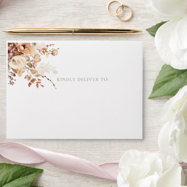 Botanical Floral Bridal Shower Return Address Envelope (Wedding)