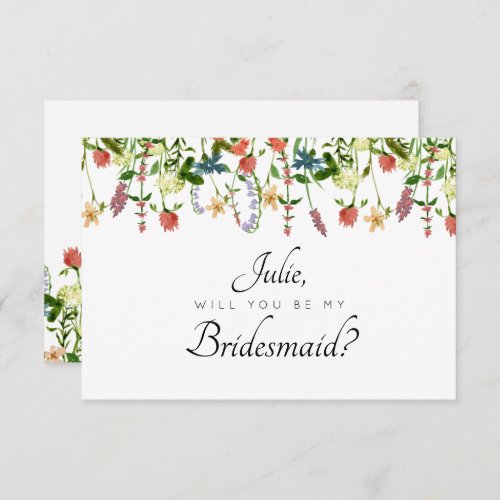 Botanical Floral Bridesmaid Card
