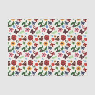 Botanical Floral Butterfly Tissue Paper