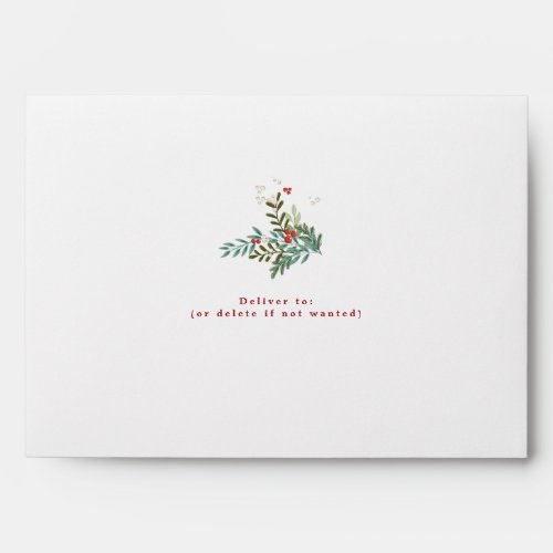 Botanical Floral Christmas Classic Return Address Envelope