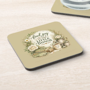Botanical Floral Cottagecore Inspirational Design Beverage Coaster