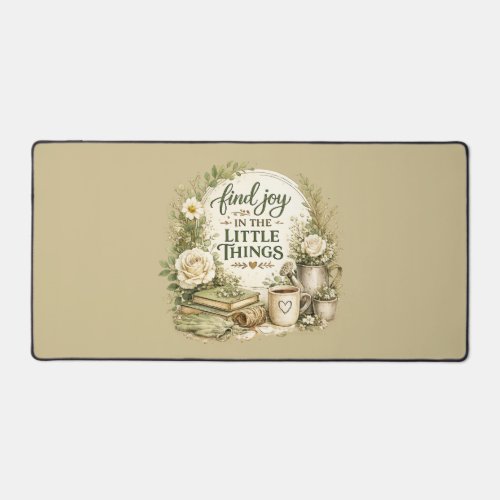 Botanical Floral Cottagecore Inspirational Design Desk Mat