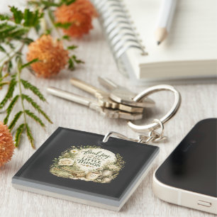 Botanical Floral Cottagecore Inspirational Design Keychain