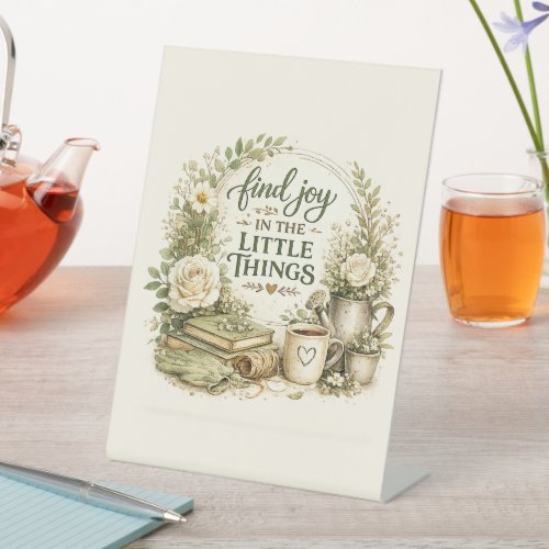 Botanical Floral Cottagecore Inspirational Design Pedestal Sign