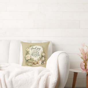 Botanical Floral Cottagecore Inspirational Design Throw Pillow