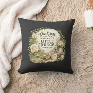 Botanical Floral Cottagecore Inspirational Design Throw Pillow