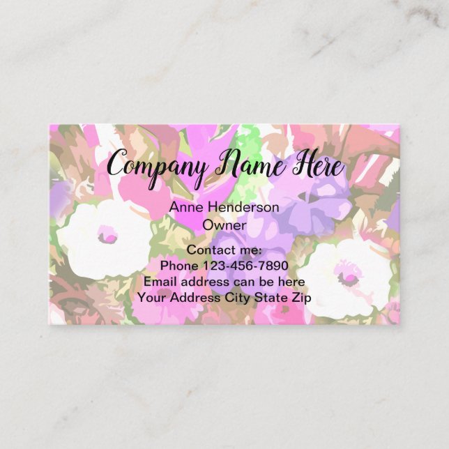 Botanical Floral Design Business Card (Front)