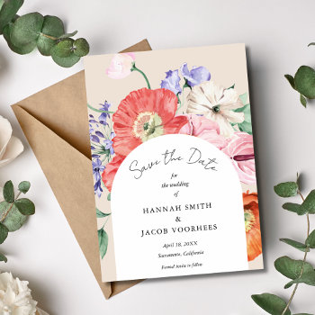 Botanical Floral Elegant Wedding Save The Date by stylelily at Zazzle