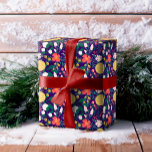 Botanical Floral Festive Garden Pattern Purple Wrapping Paper<br><div class="desc">Beautiful botanical floral & foliage elegant floral pattern wrapping paper. Our design features our hand-drawn floral festive botanicals. The bountiful floral botanicals create a beautiful pattern. We've selected a beautiful color pallet of yellow, blush pink, cranberry red, and deep forest green leaves. All illustrations are hand-drawn original artwork by Moodthogy...</div>